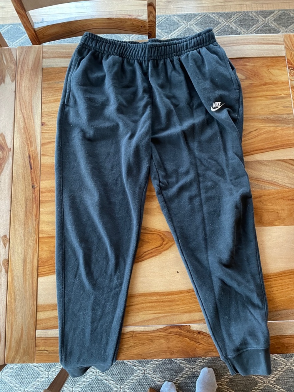 Nike Black Fleece Joggers with White Logo